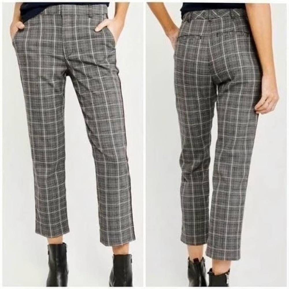 Abercrombie Fitch Simone High‎ Rise Ankle Flare Plaid Pants Women's Medium